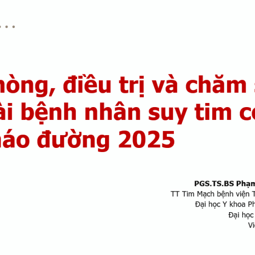 Bài giảng: Dự phòng, điều trị và chăm sóc lâu dài bệnh nhân suy tim có kèm đái tháo đường 2025